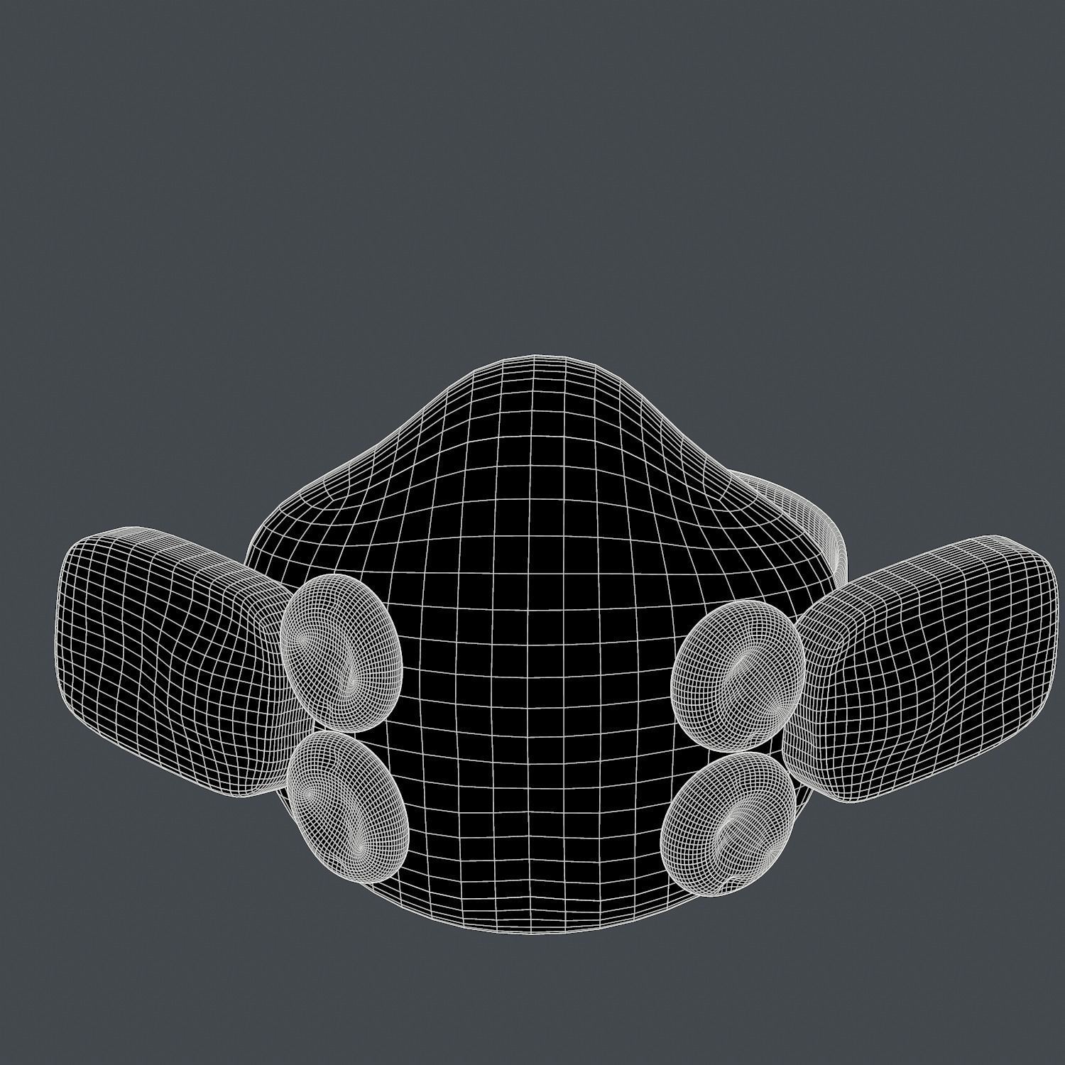 Gas mask helmet 3d model scifi Low-poly Low-poly 3D model Low-poly 3D model_10