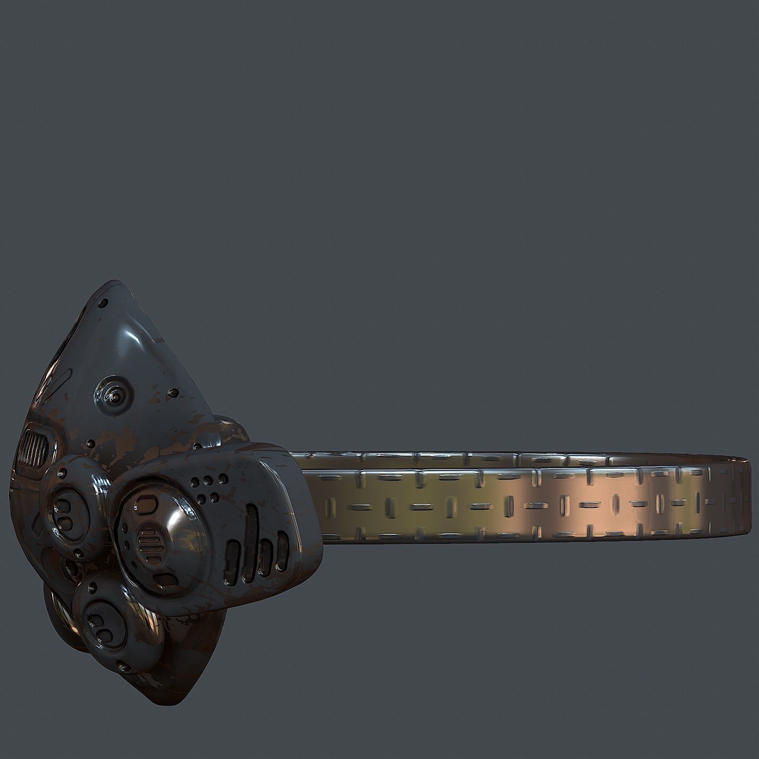 Gas mask helmet 3d model scifi Low-poly Low-poly 3D model Low-poly 3D model_7