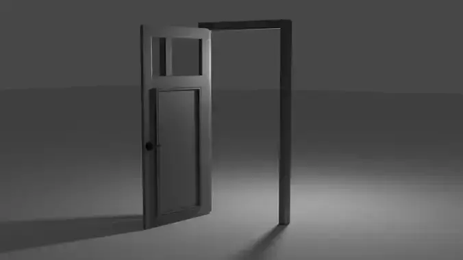 Realistic Low-Poly Door open
