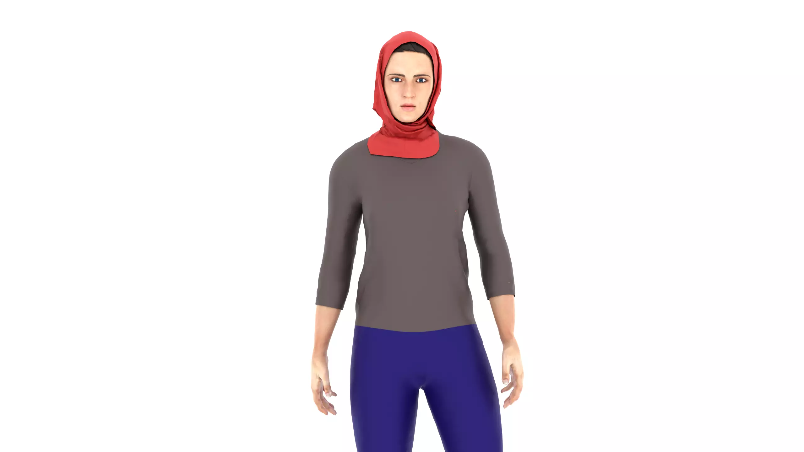 Hijab Woman Low-poly 3D model