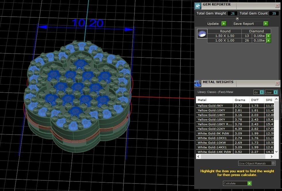earring rose gold ring with diamonds 3D print model_4