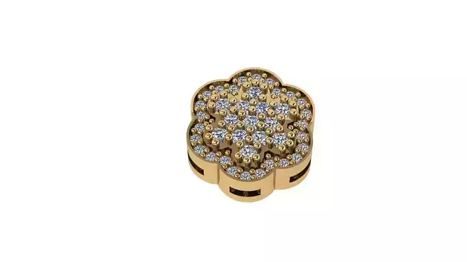 Earring gold flower ring with diamonds