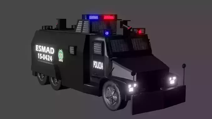Anti-riot police truck colombian