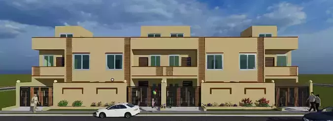 Society Model-House Exterior 3D Model
