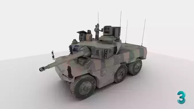 Nexter Jaguar Military Vehicle Low-poly 3D model