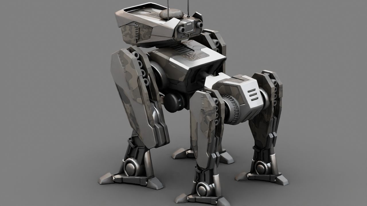 Military Droid  rigged character 3D model_1
