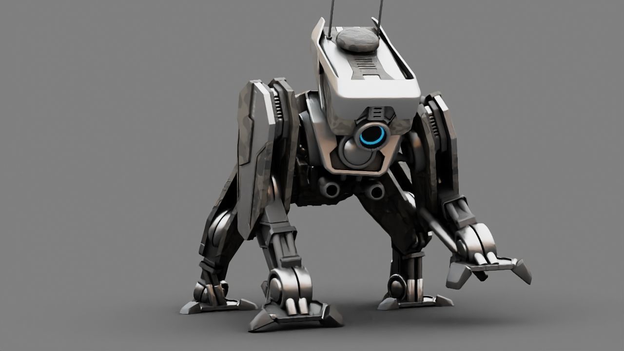 Military Droid  rigged character 3D model_6