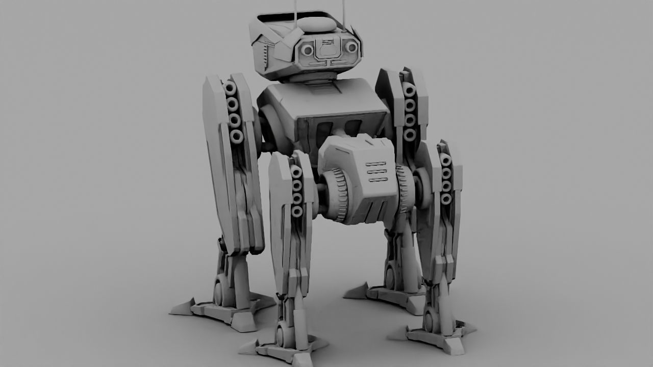 Military Droid  rigged character 3D model_26