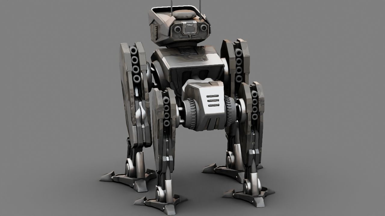Military Droid  rigged character 3D model_3