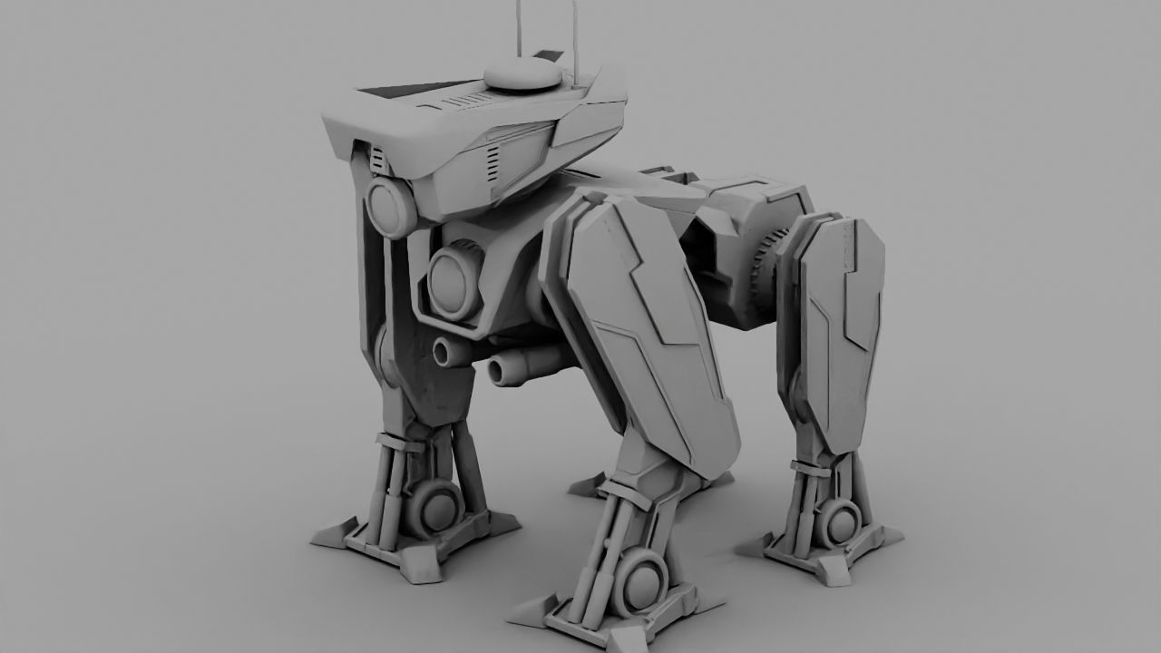 Military Droid  rigged character 3D model_22