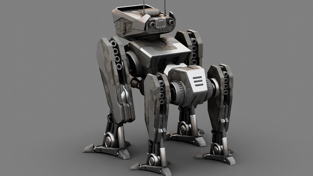 Military Droid  rigged character 3D model_2