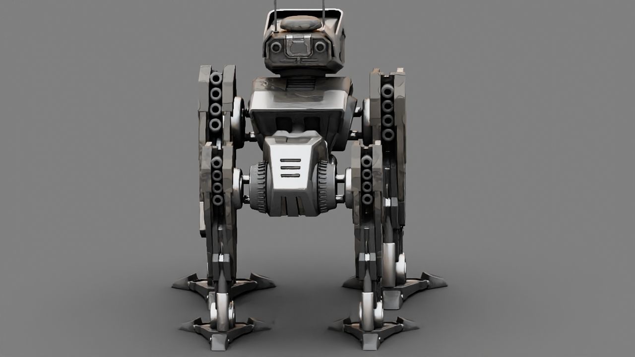 Military Droid  rigged character 3D model_4