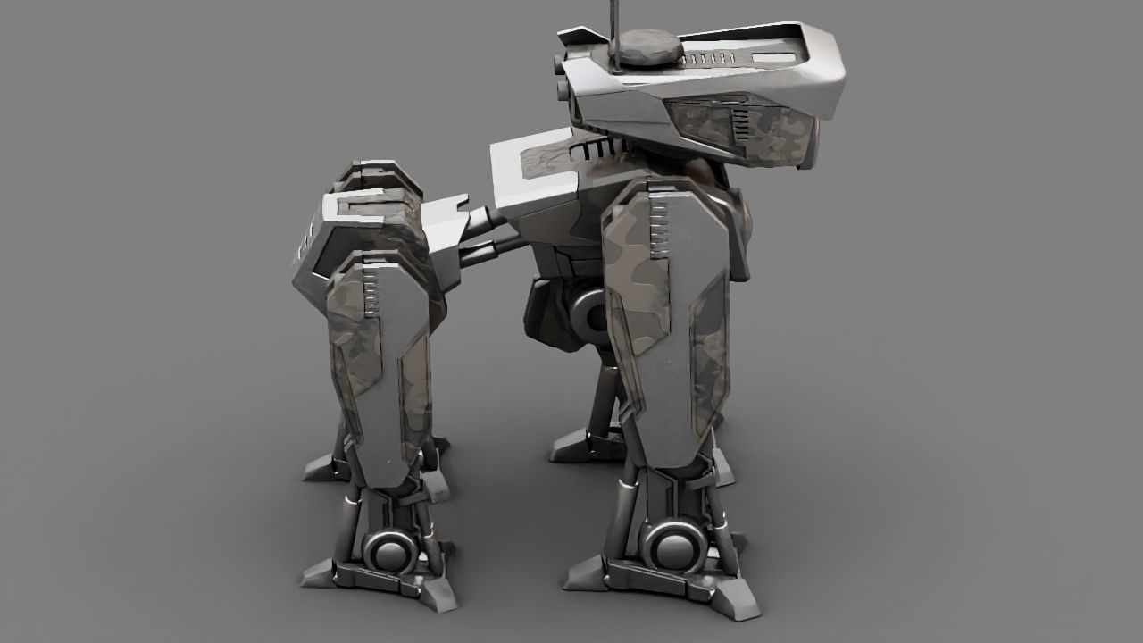 Military Droid  rigged character 3D model_16