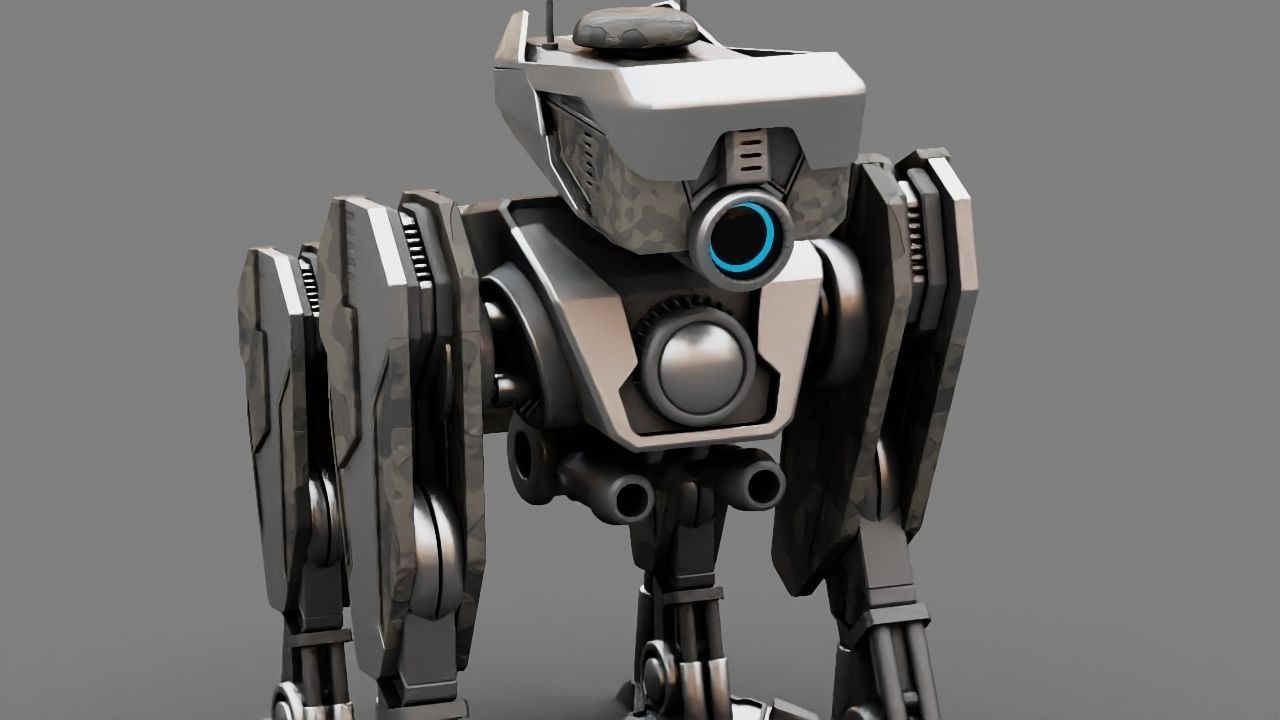 Military Droid  rigged character 3D model_19