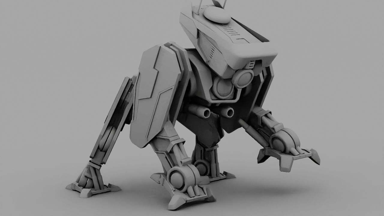 Military Droid  rigged character 3D model_29