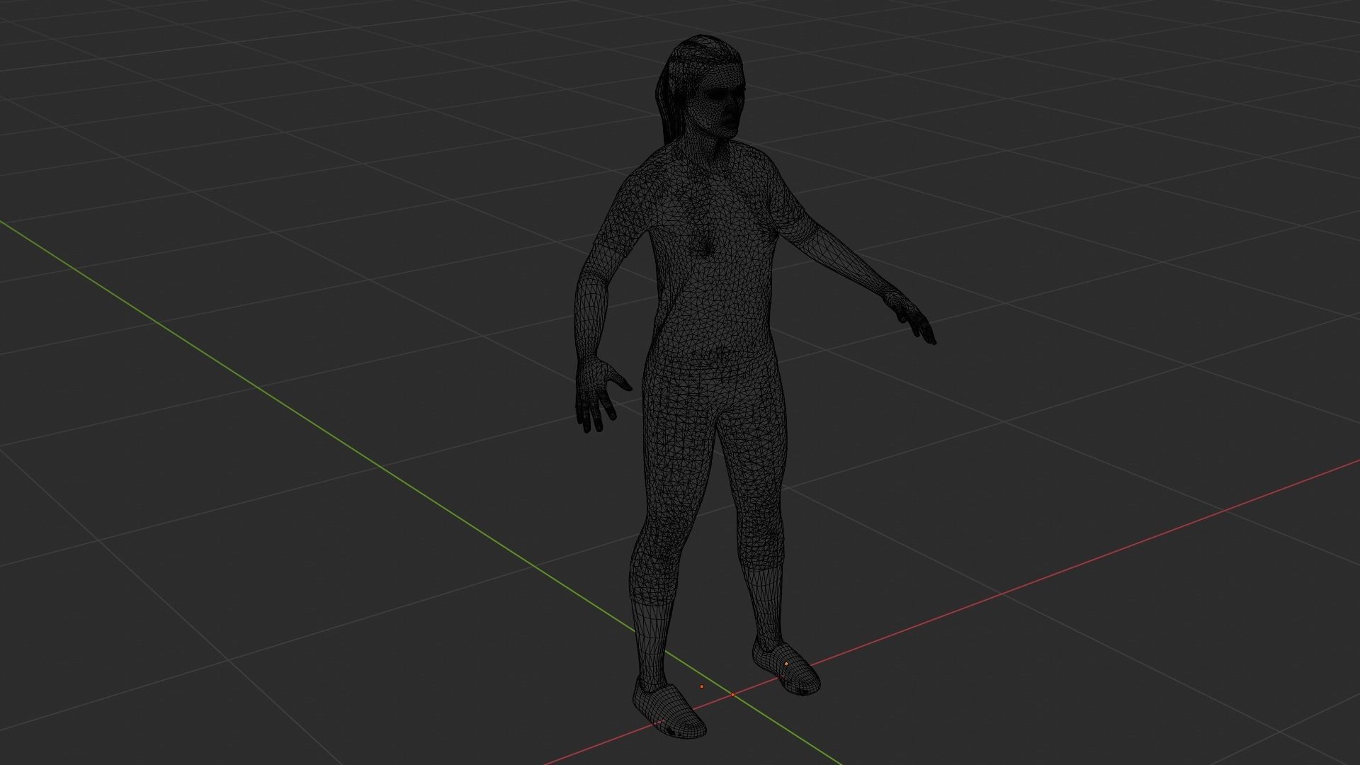 Woman in capri leggings Low-poly 3D model_9