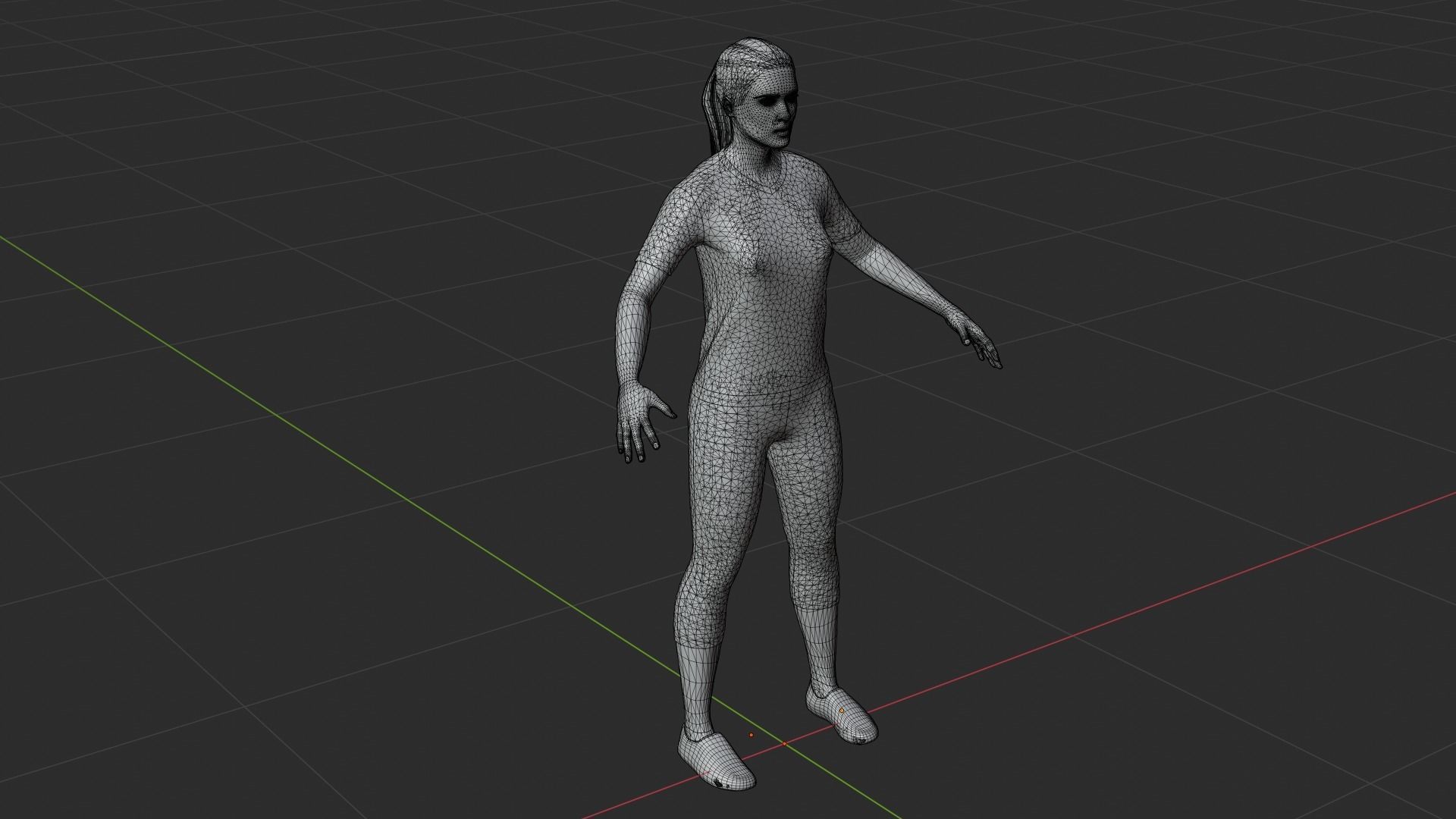 Woman in capri leggings Low-poly 3D model_8