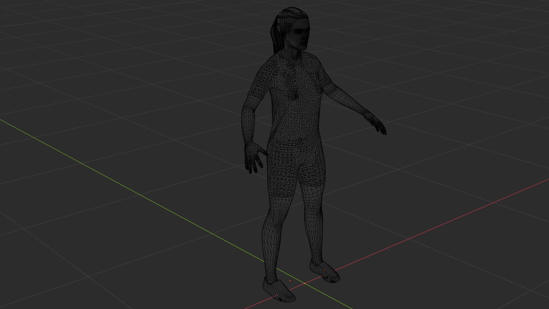 Woman man in shirt and shorts Low-poly 3D model_9