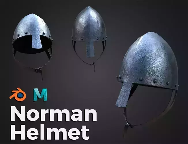 Norman Helmet Low-poly 3D model