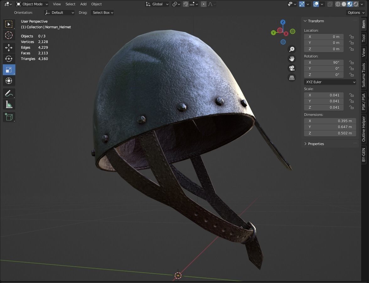 Norman Helmet Low-poly 3D model_10