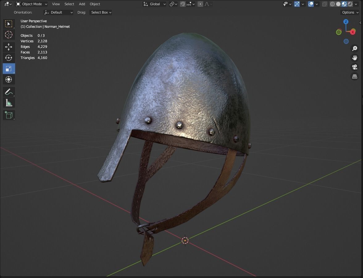 Norman Helmet Low-poly 3D model_17