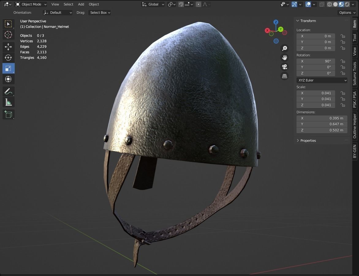 Norman Helmet Low-poly 3D model_16