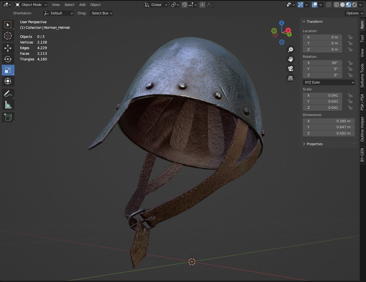 Norman Helmet Low-poly 3D model_8