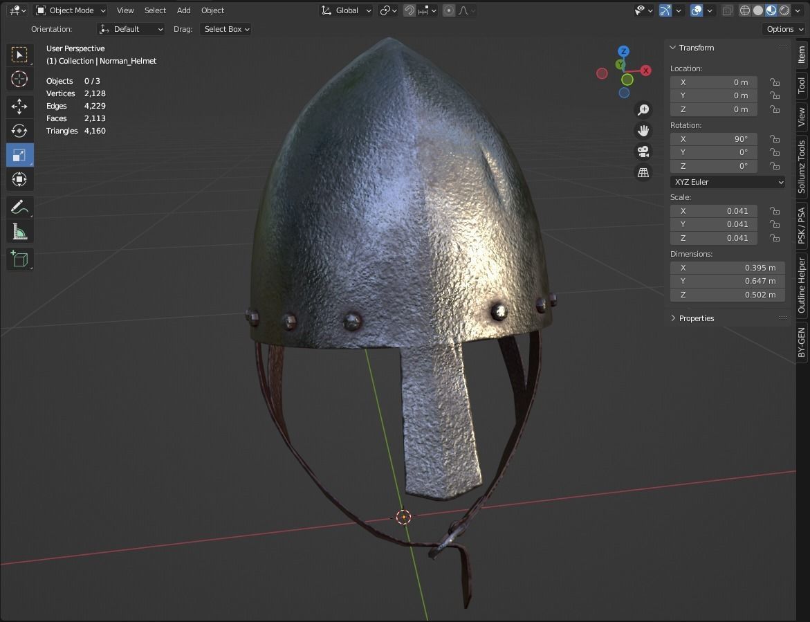 Norman Helmet Low-poly 3D model_11