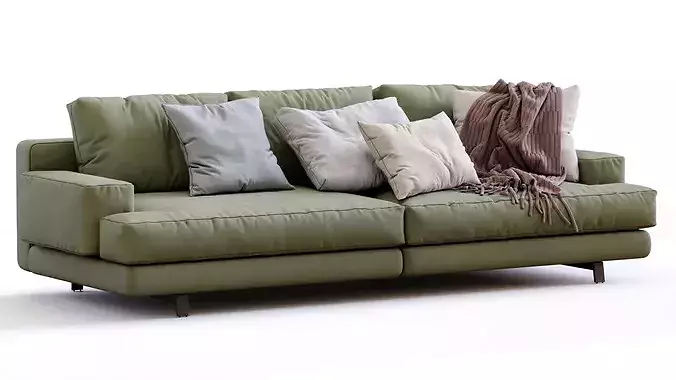 Marmont sofa with pillows 3D model 3