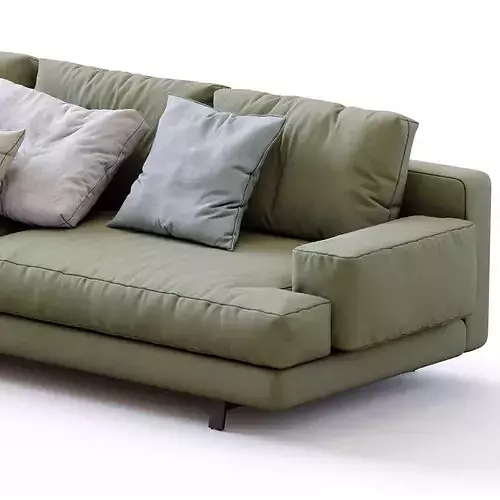 Marmont sofa with pillows 3D model 2