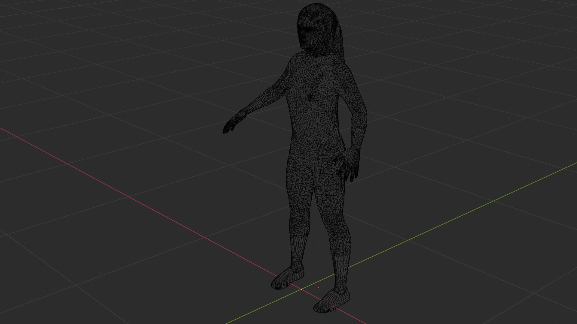 Hijab Woman Low-poly 3D model_9