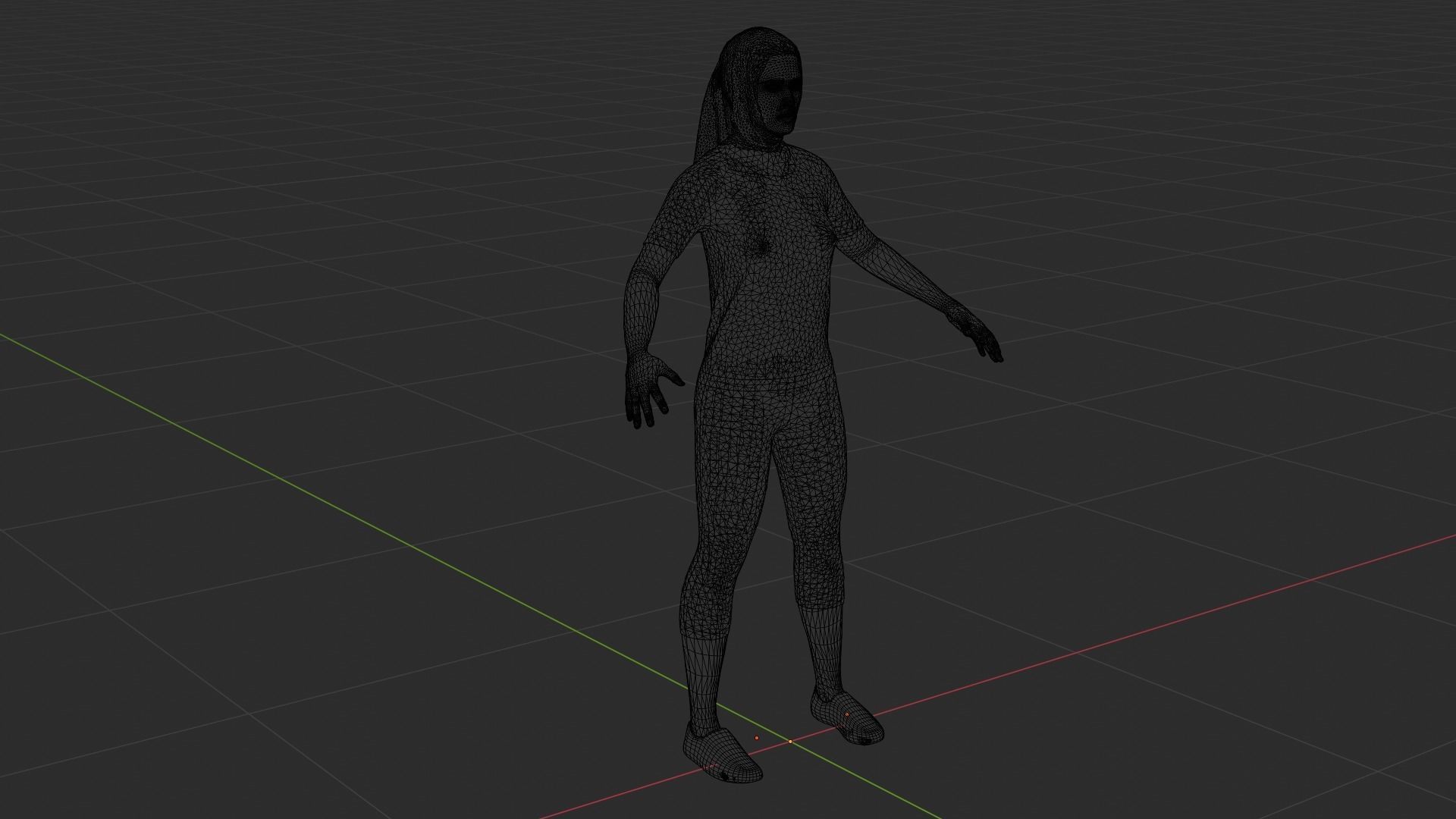 Hijab Woman Low-poly 3D model_9