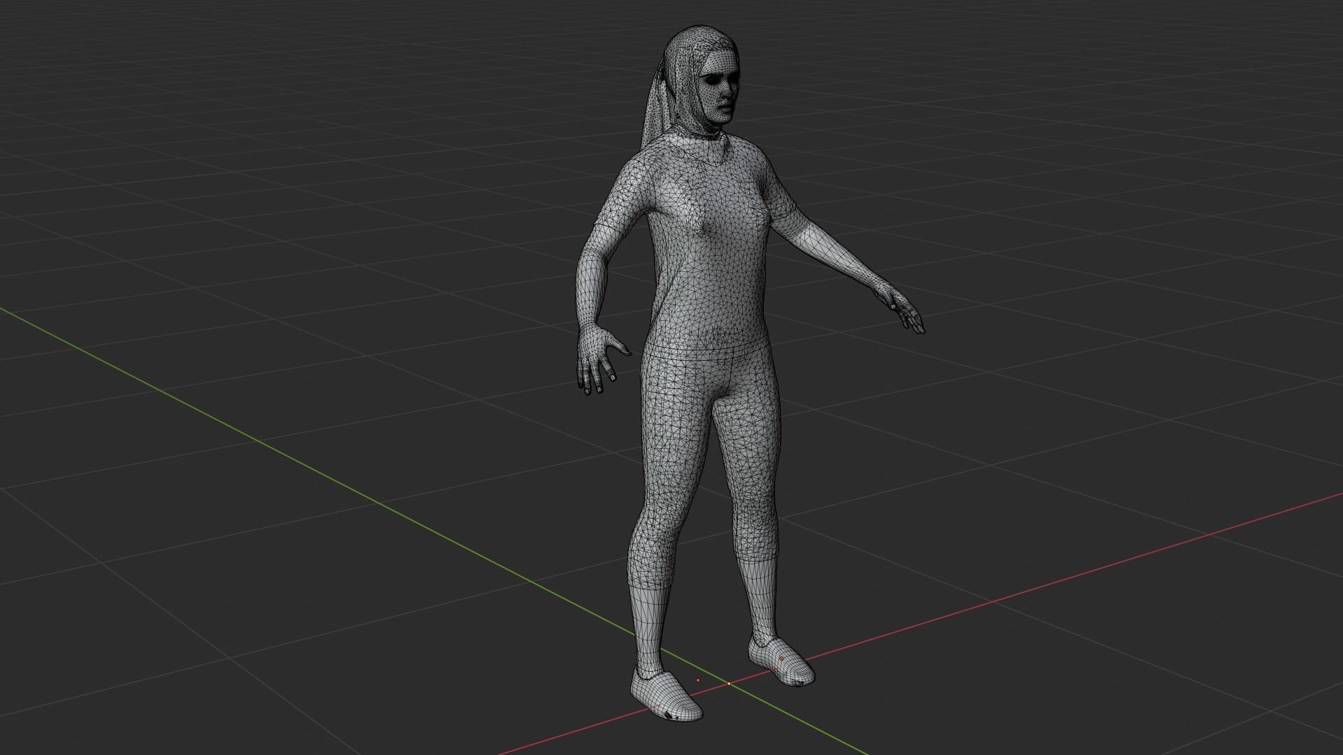 Hijab Woman Low-poly 3D model_8
