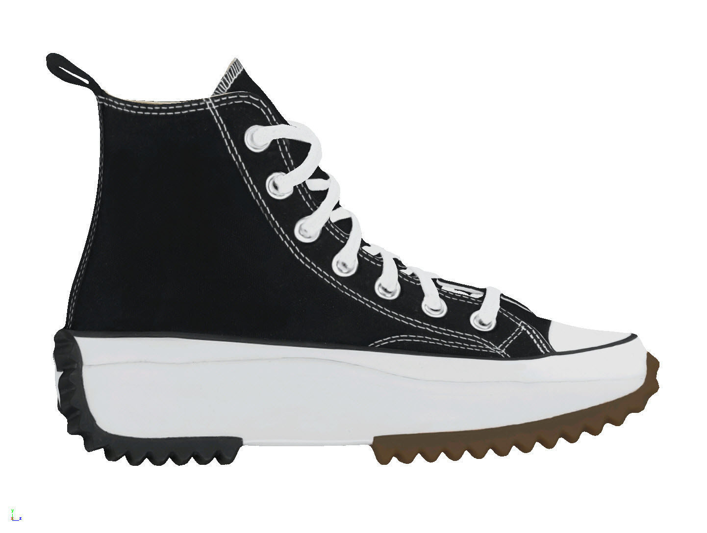 Converse Run Star Hike Hi Black White Gum 3D model_1