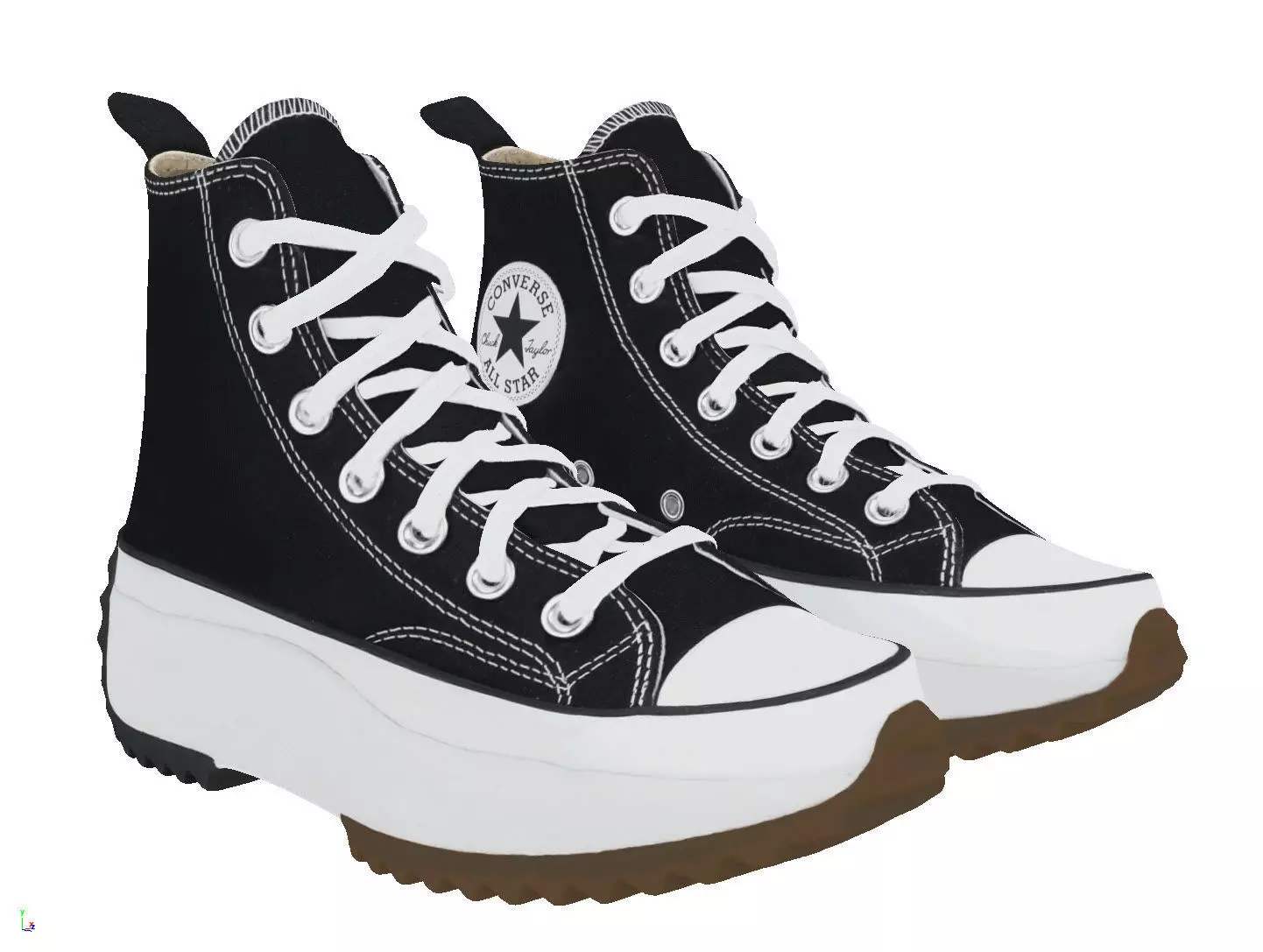 Converse Run Star Hike Hi Black White Gum 3D model_0