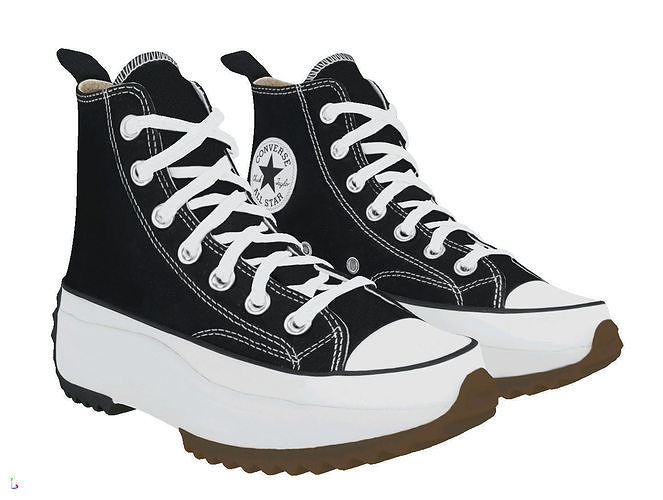 Converse Run Star Hike Hi Black White Gum 3D model