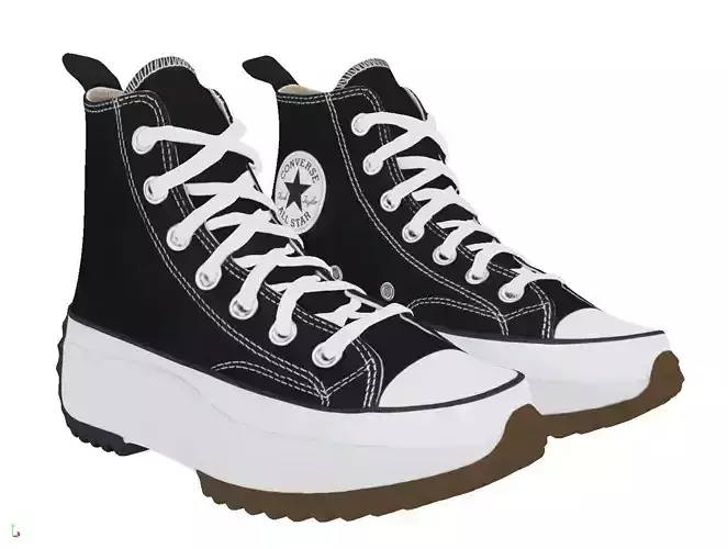 Converse Run Star Hike Hi Black White Gum 3D model