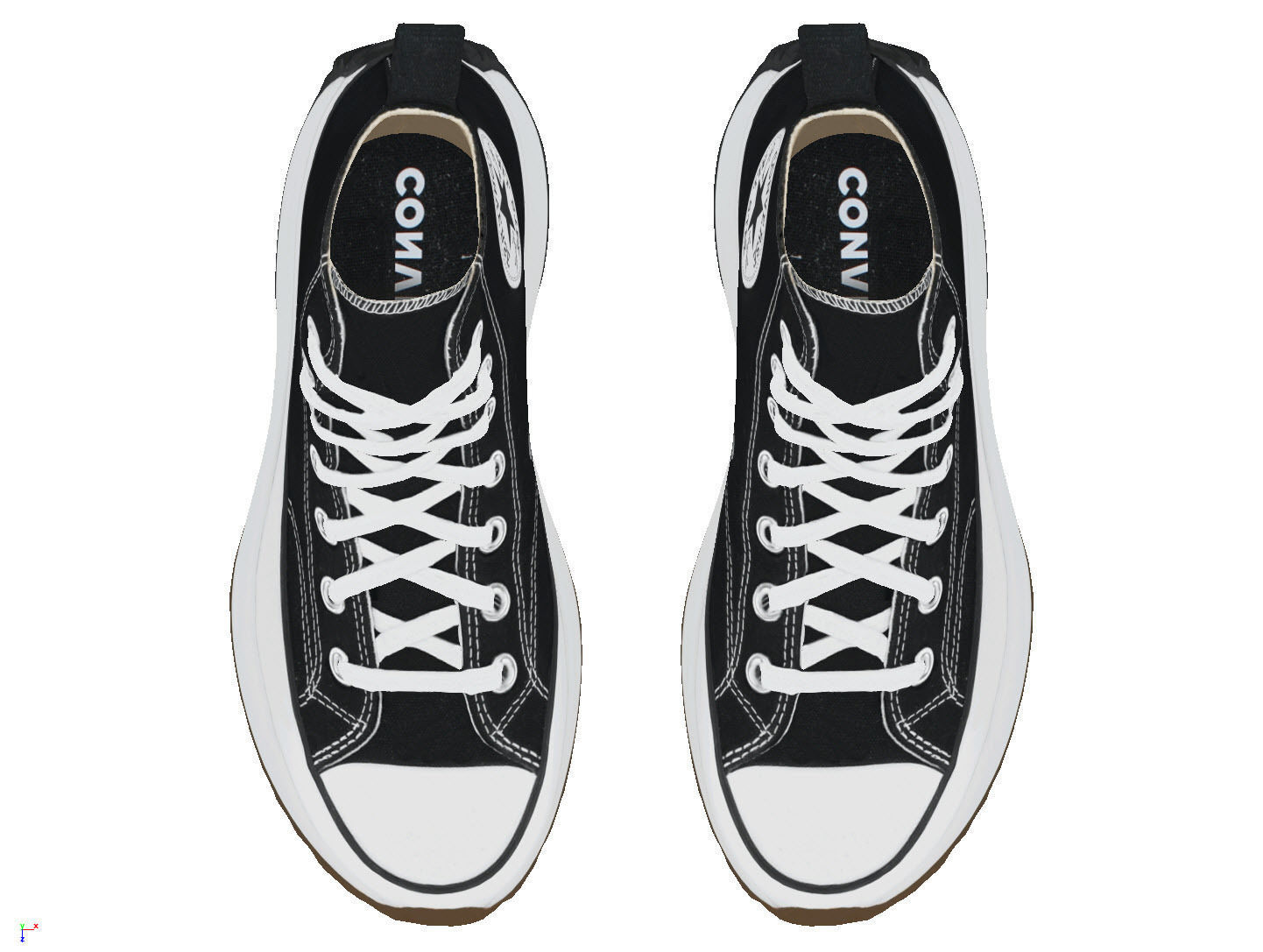 Converse Run Star Hike Hi Black White Gum 3D model_3