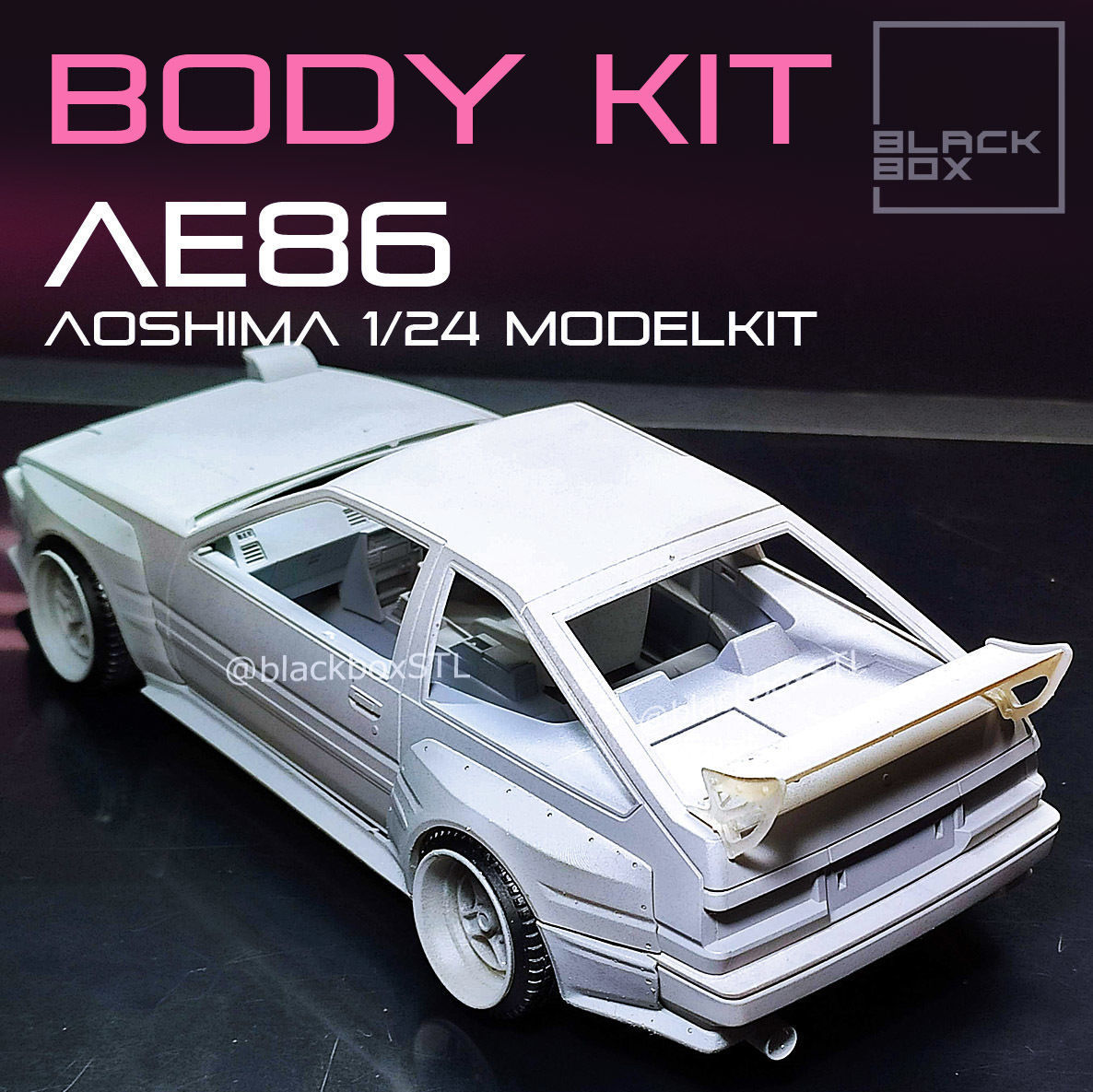 Bodykit for AE86 AOSHIMA 1-24th Modelkit 3D print model_4