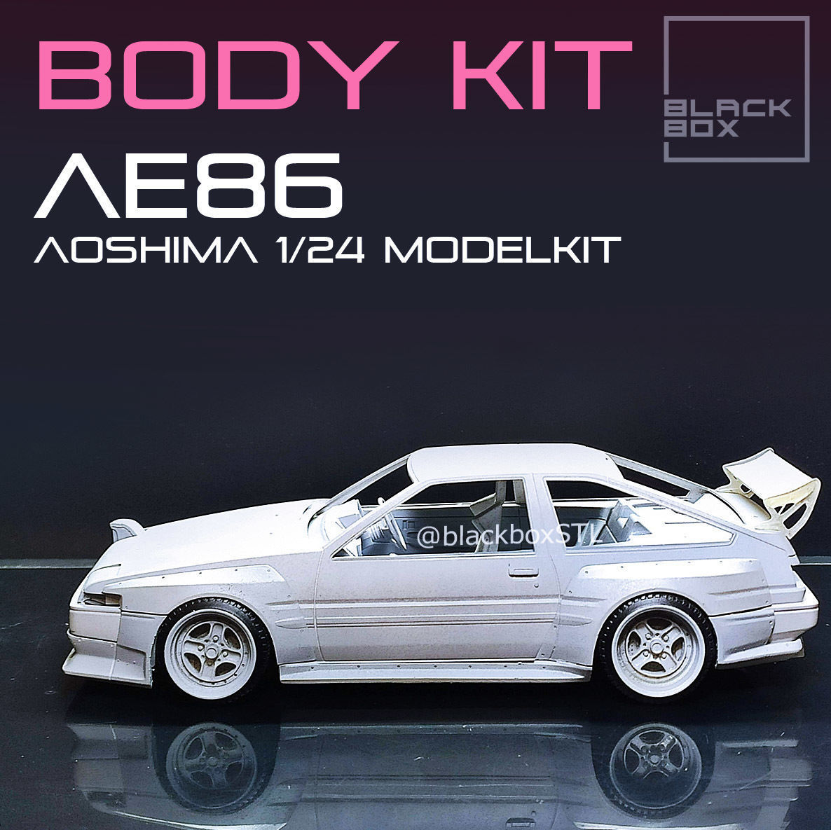 Bodykit for AE86 AOSHIMA 1-24th Modelkit 3D print model_1