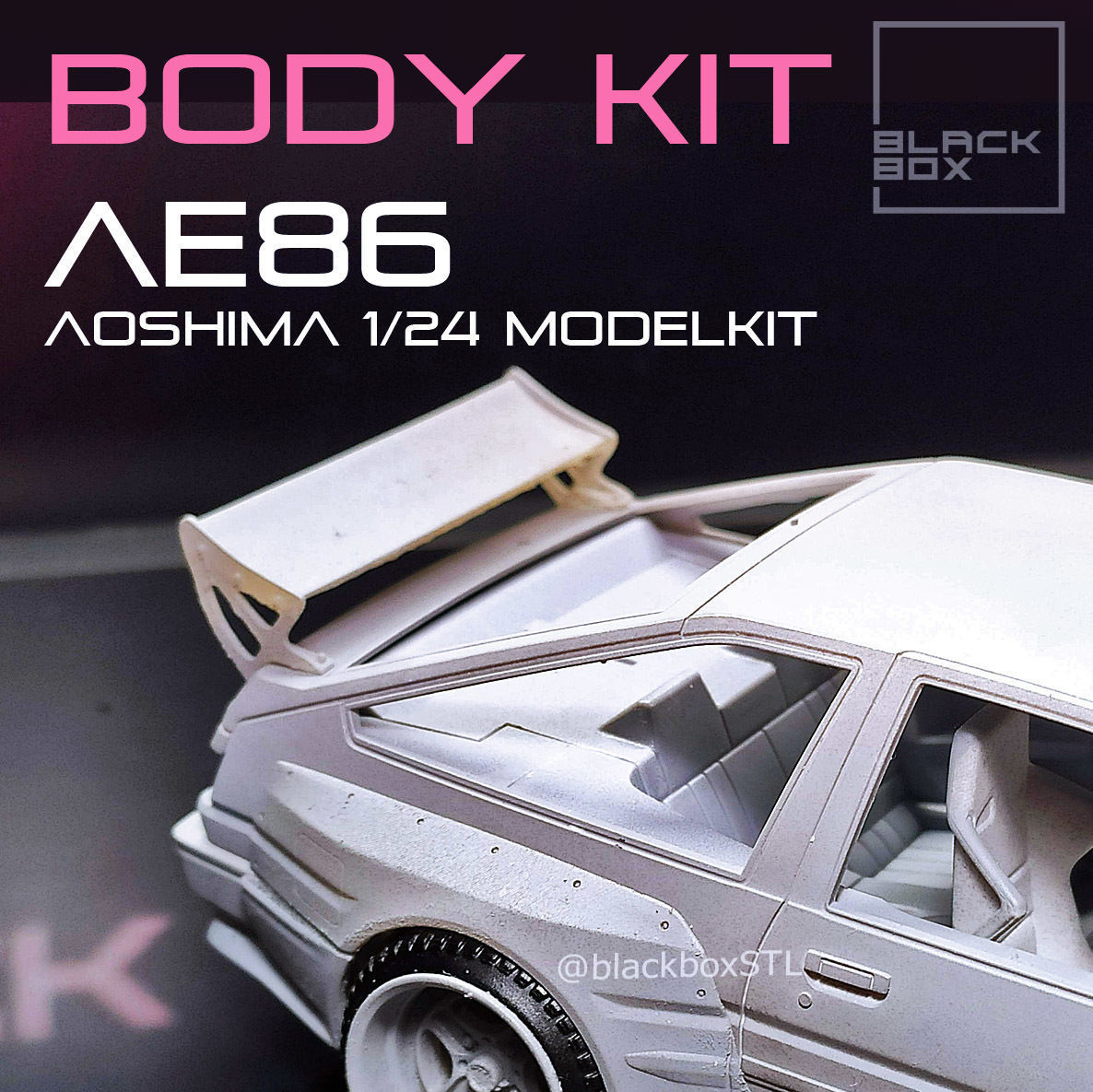 Bodykit for AE86 AOSHIMA 1-24th Modelkit 3D print model_3