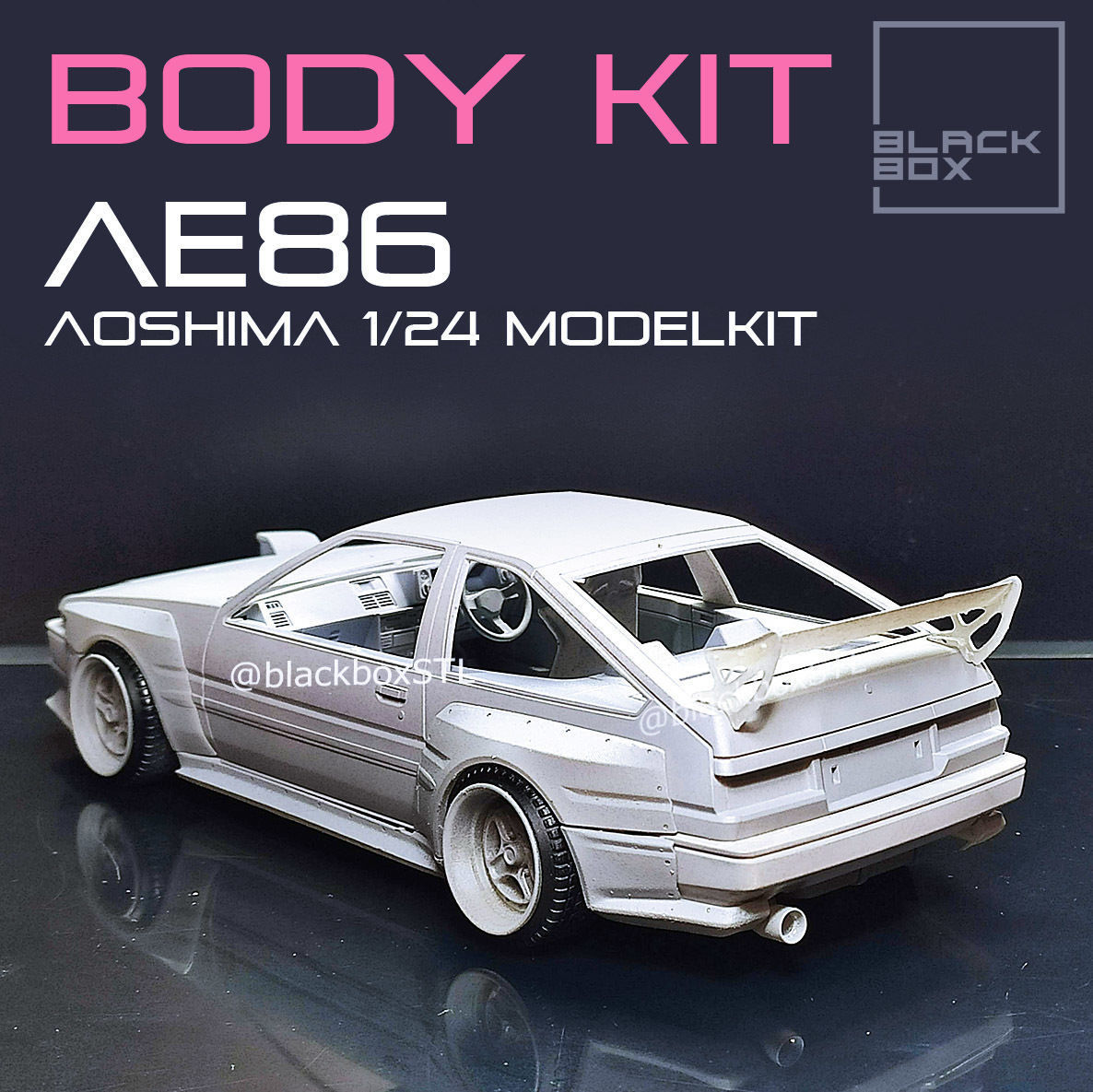 Bodykit for AE86 AOSHIMA 1-24th Modelkit 3D print model_2