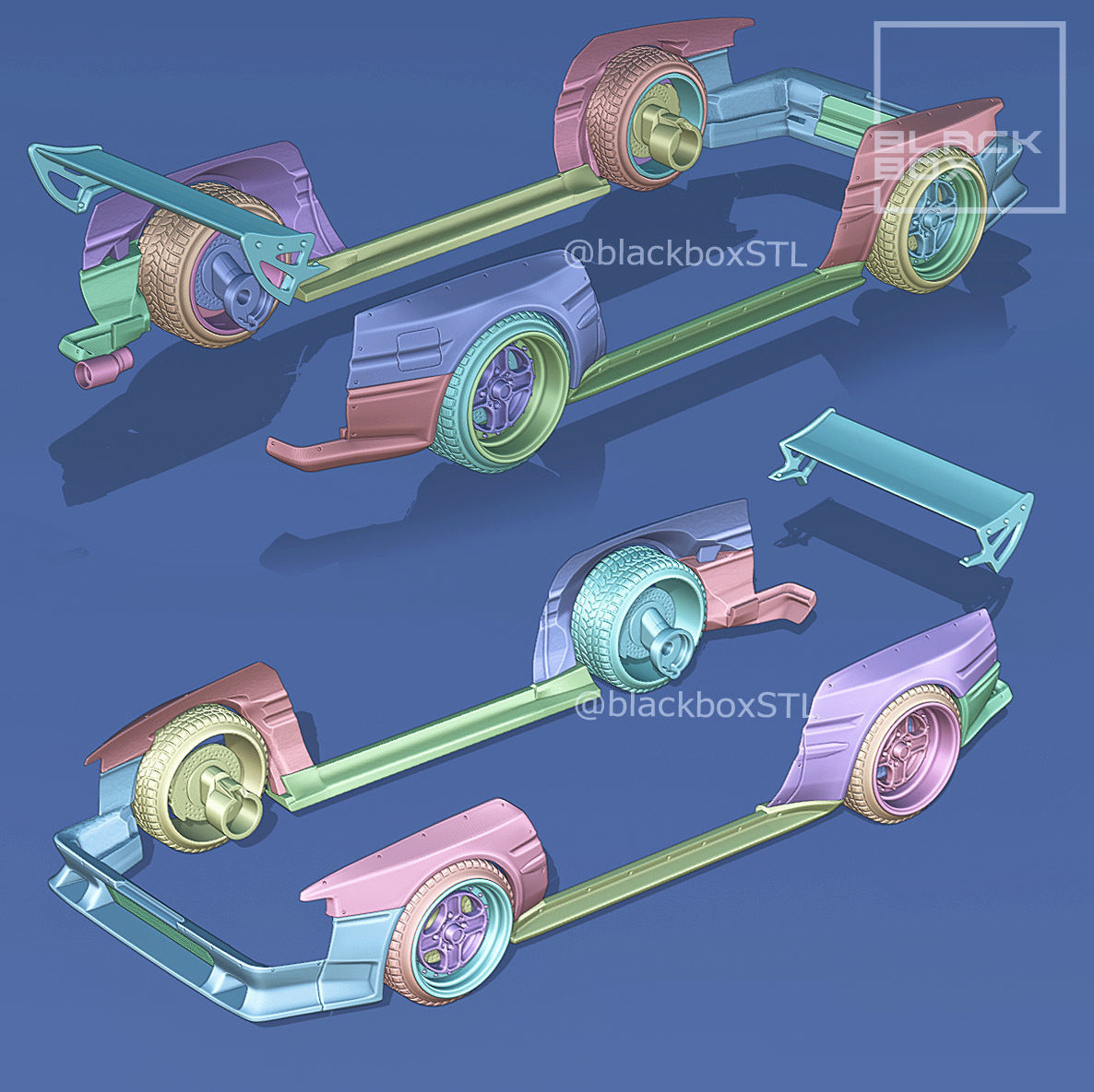 Bodykit for AE86 AOSHIMA 1-24th Modelkit 3D print model_6