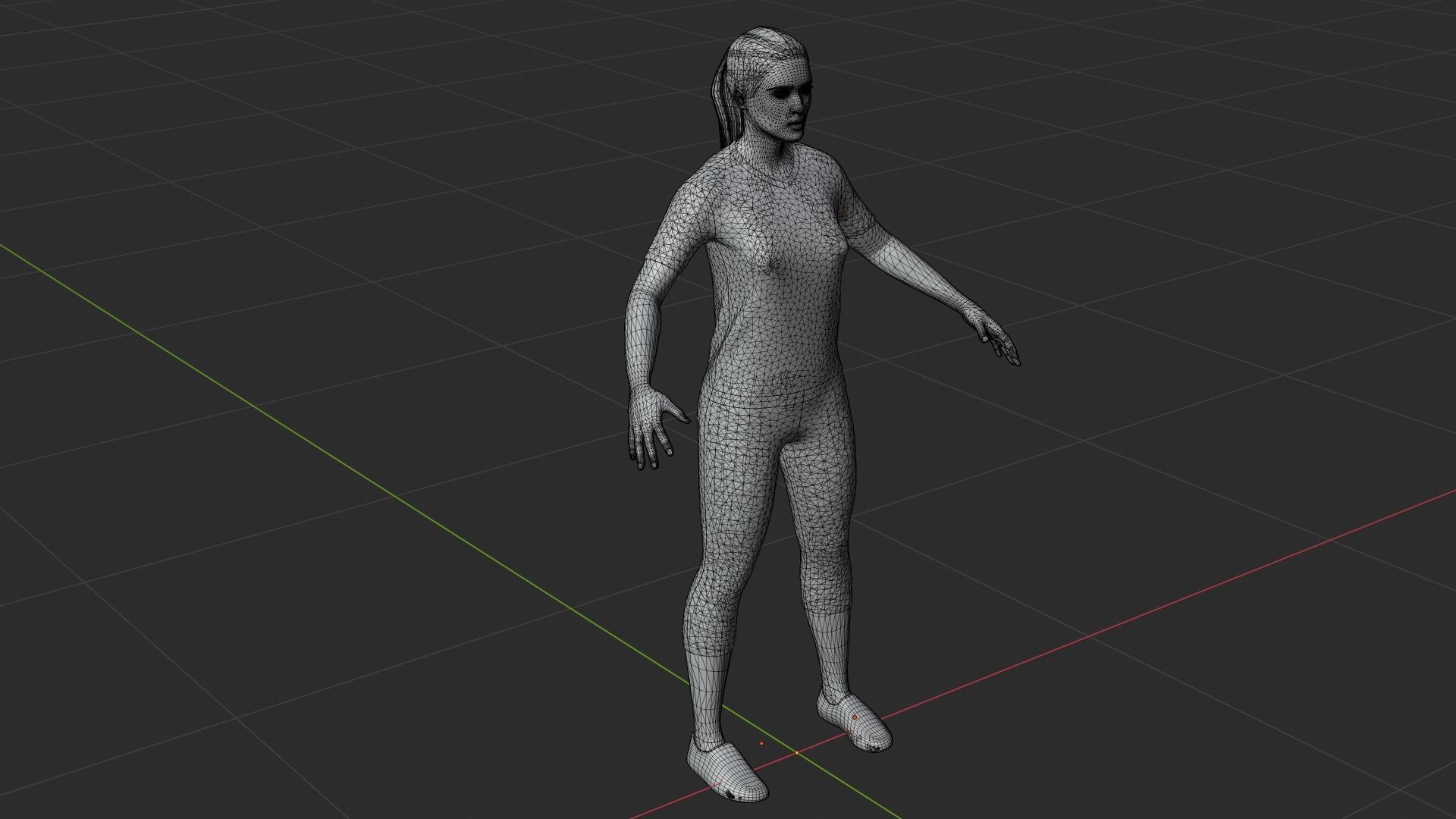 Woman Low-poly 3D model_8