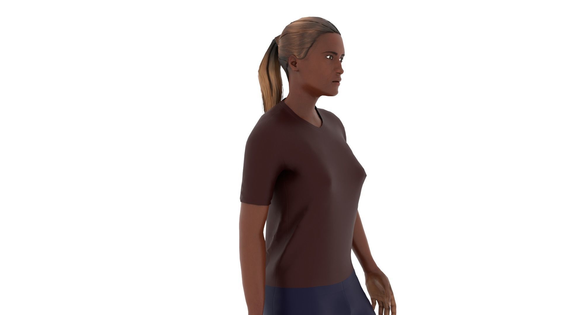 Woman Low-poly 3D model_3
