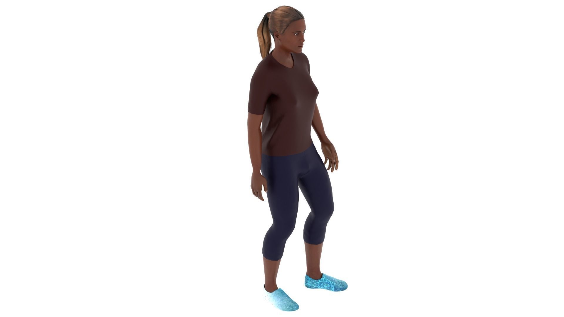 Woman Low-poly 3D model_1