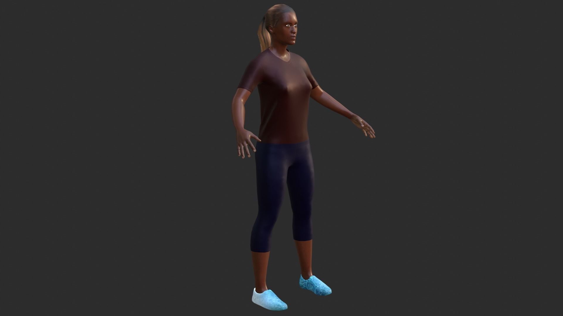 Woman Low-poly 3D model_5