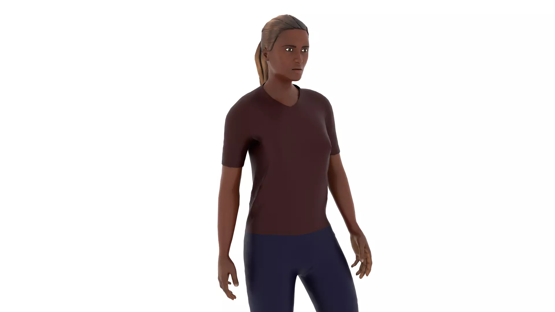 Woman Low-poly 3D model_0