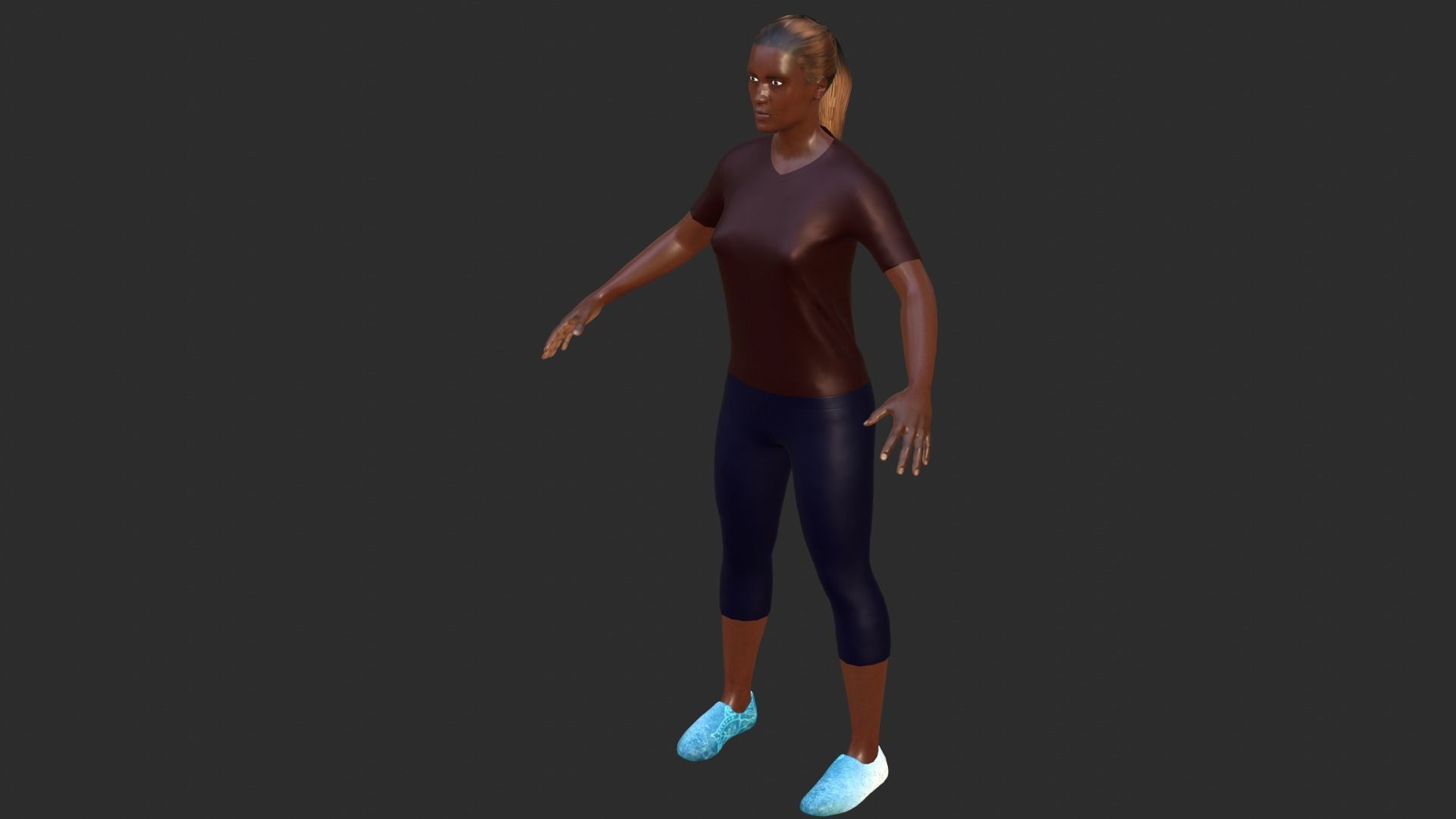 Woman Low-poly 3D model_4