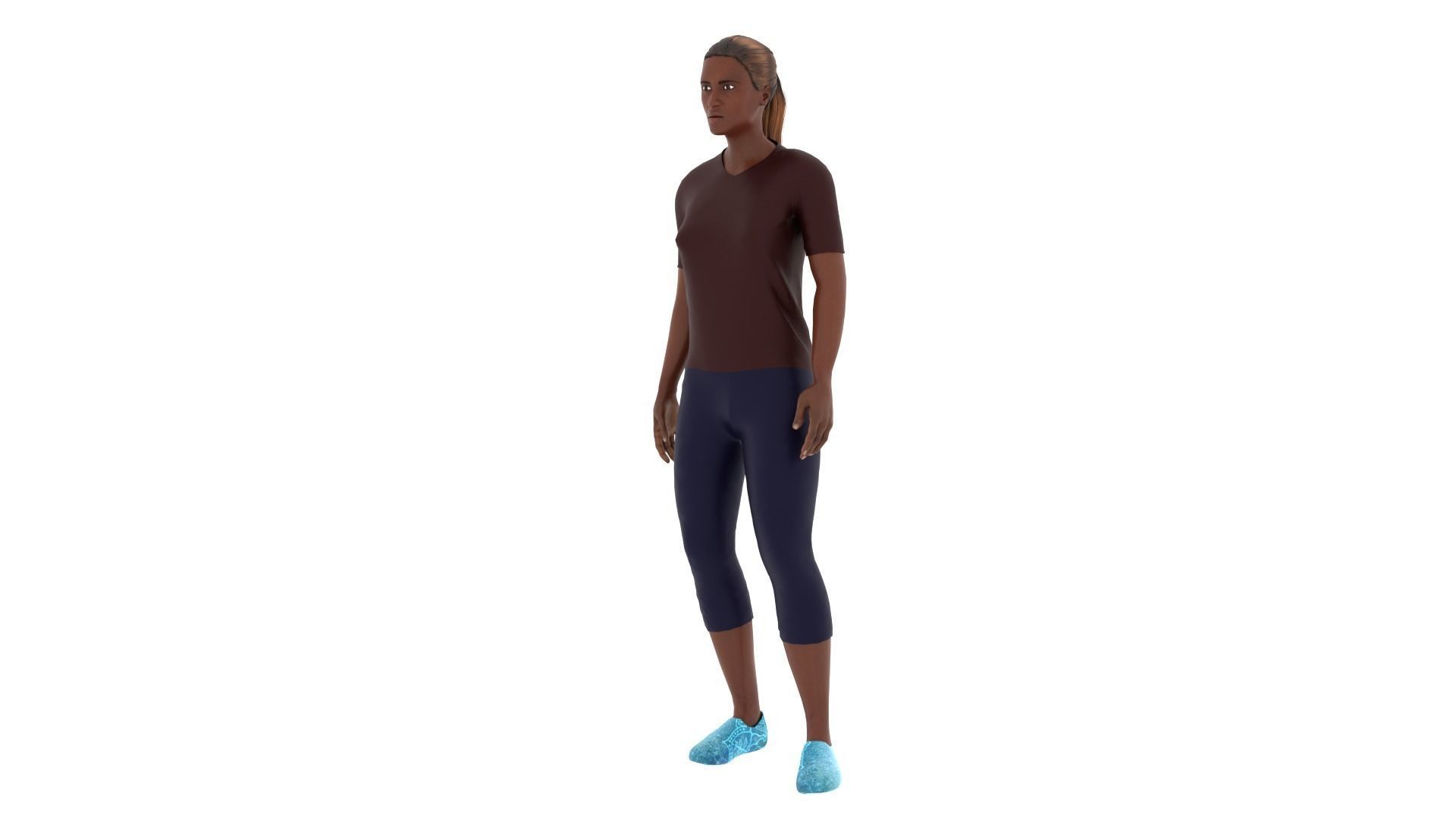 Woman Low-poly 3D model_2